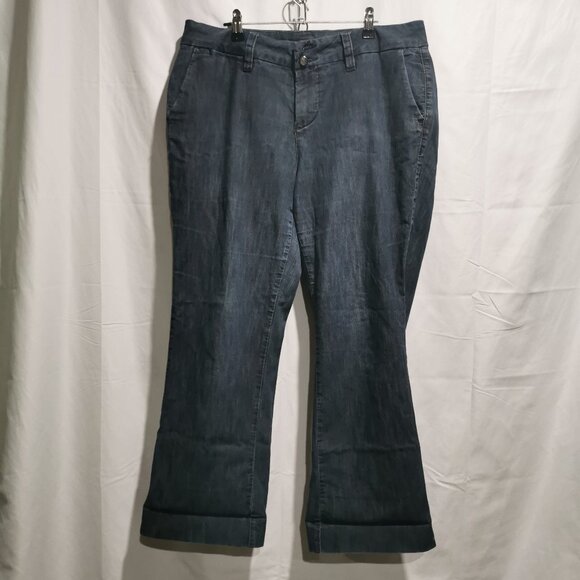 36x30 14W Flare Denim Trousers EUC #165 - Picture 1 of 9